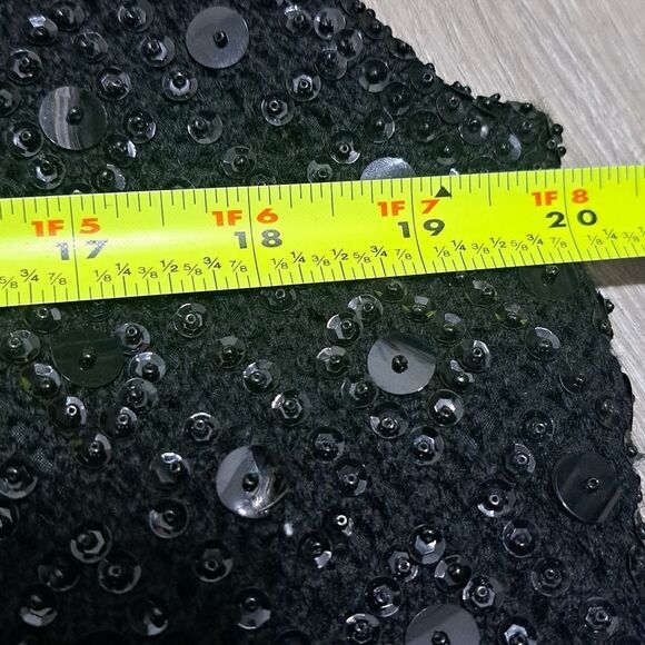 Vintage Cyn Les Wool Hand Beaded Sequin Sleeveless Top Size 40 Black - Picture 6 of 17